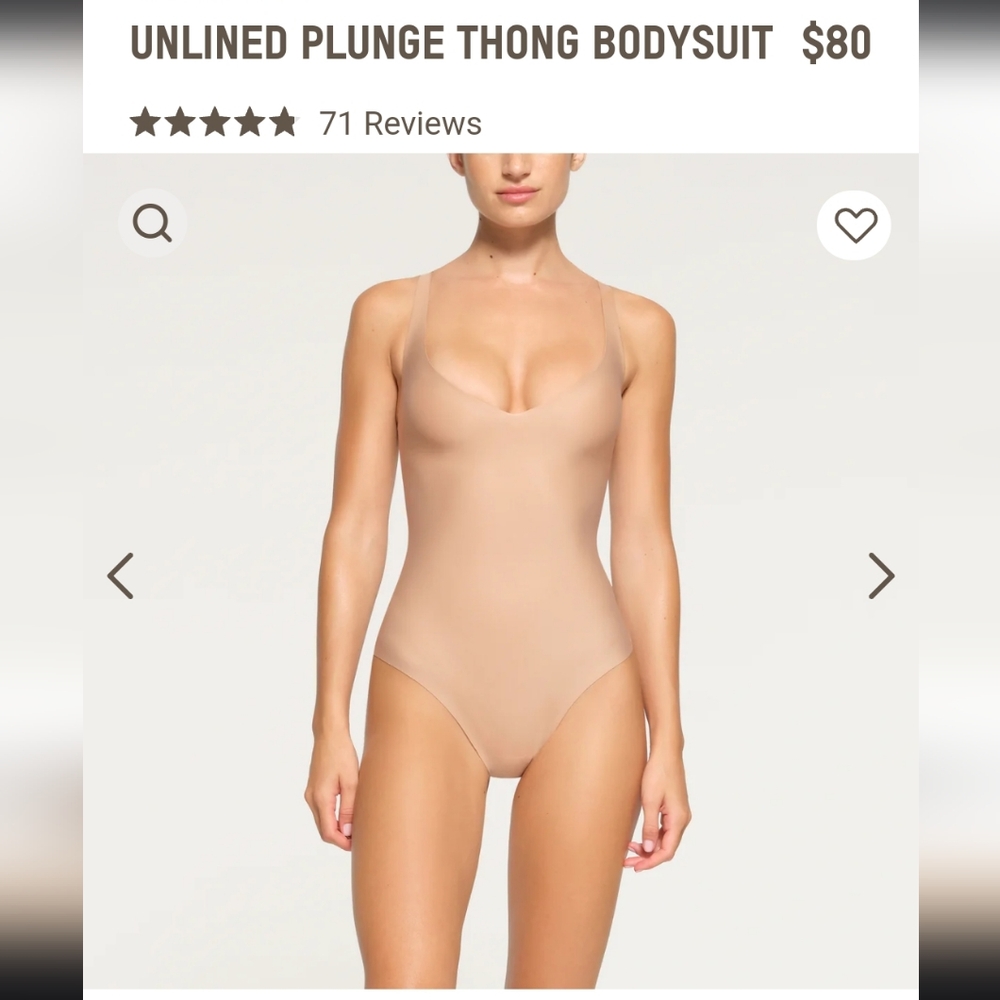 Skims unlined plunge thong bodysuit